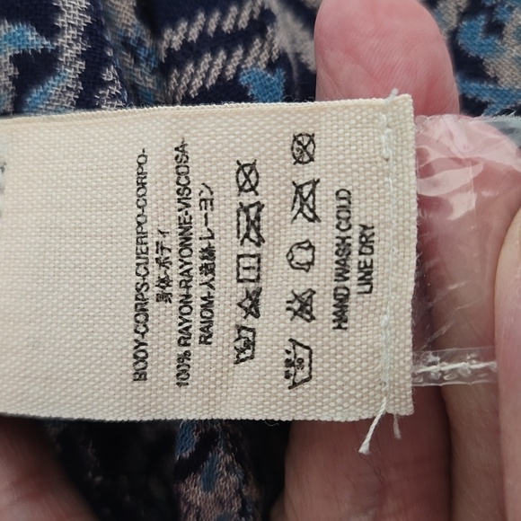 Free People Caravan Printed Blue Tunic Shirt Dize XS - Picture 8 of 9